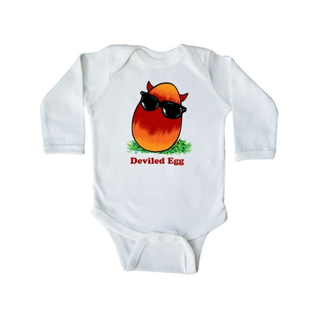 

Inktastic Easter Red and Orange Deviled Egg with Horns and Sunglasses Gift Baby Boy or Baby Girl Long Sleeve Bodysuit