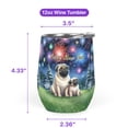 thumbnail image 5 of Happy New Year Pug Family Cheer Winter Midnight Firework 12oz Stainless Steel Wine Tumbler Insulated Cup with Lid Dog Lover Gifts - 02025, 5 of 5