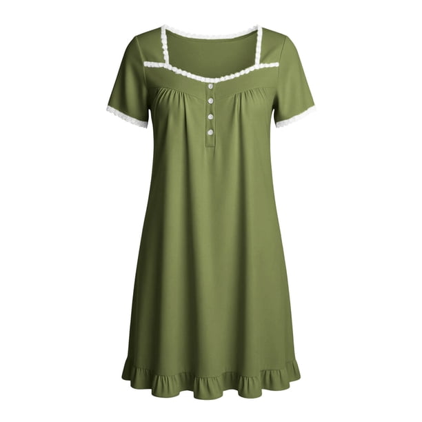 plus size brunch dress Sentmoon Cocktail Dress Summer 2026 Solid Color Short Sleeve Square Neck Pleated Loose Fit Ladies Dresses with Pockets for Pool and Beach Party S-XXL Fabulous White Chiffon Beach wedding dresses sophia tolli Material 100% Cotton Fits rush cut - 8 weeks:rush cut (+$50)