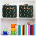 thumbnail image 6 of Yayeee Canvas Storage Basket with Handles for Shelves Fabric Bins Closet Organizer, Dark Green Plants, 6 of 8