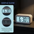 thumbnail image 3 of REGALWOVEN Small Digital Alarm Clock for Bedroom, Alarm Clocks with Big Numbers Display, Temperature, Snooze, 12/24H for Deep Sleepers White, 3 of 6
