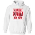 thumbnail image 2 of Straight Outta New York - New York New Jersey Football Hometown Pride Hoodie - X-Large - White w/Red Print, 2 of 6