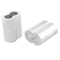 2pcs Silver Tone Aluminum Sleeve for 3/8" Steel Wire Rope Swage Clip
