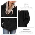 thumbnail image 4 of Women Plush Sweatshirt Drawstring Hood Loose Fit Fuzzy Lady Pullover Hoodie with Front Pocket for Work Sports Daily, 4 of 5