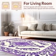 thumbnail image 2 of ODIKA 5'x7' Machine Washable Non-Slip Area Rug, Elegant Paisley Scroll Work Hand Drawn Style Accent High Traffic Rug, Purple, 457494, 2 of 7