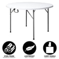thumbnail image 2 of Ktaxon 4 Ft Outdoor Round Folding Plastic Dining Table for Picnic ,White, Indoor/Outdoor, Home, Kitchen, Heavy Duty Dining Party Picinic Table, 2 of 8