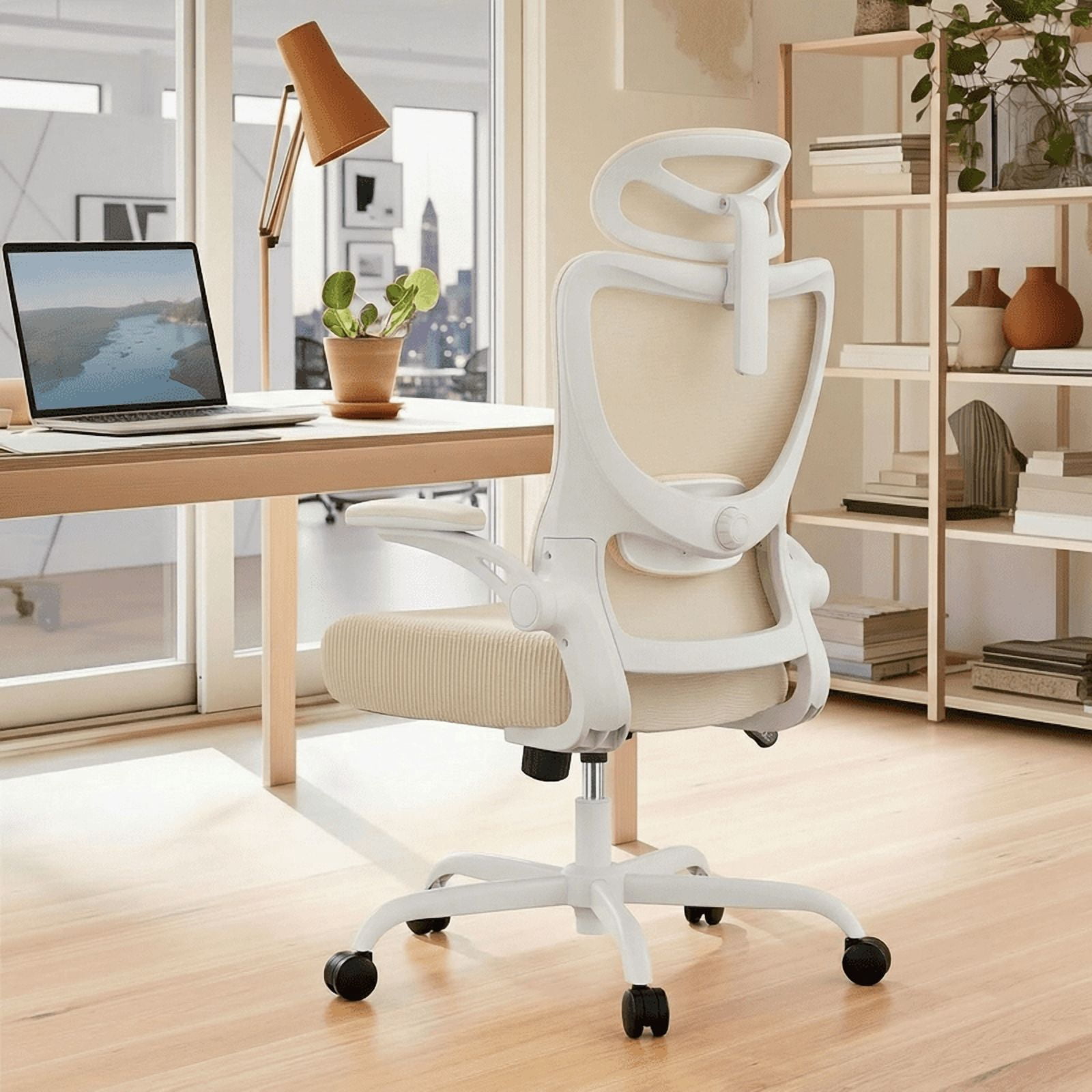 High Back Ergonomic Office Chair with Headrest and Adjustable Lumbar Support, Mesh Desk Chair with 3D Armrests, Reclining Computer Chair for Home Office, 300 lbs Capacity