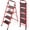 Red, variant on Step Ladder, Folding Ladder with Non-Slip and Wide Pedal, Small Ladders with Handle, Heavy Duty Steel Ladder, Lightweight Step Ladder (Red, 4 Step Ladder)