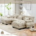thumbnail image 5 of FFH Cloud Sofa Sectional, 133.8" Oversized 3 Seater Sofa for Living Room, Modern U Shaped Sofa with Deep Seat (Chenille Light Coffee, 3 Seater with 2 Ottomans), 5 of 11