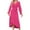 Hot Pink, variant on IROINNID Maxi Dress for Women Strapless V-Neck Wrap Dress Vintage V Neck Long Sleeve Solid Dresses ,Blue
