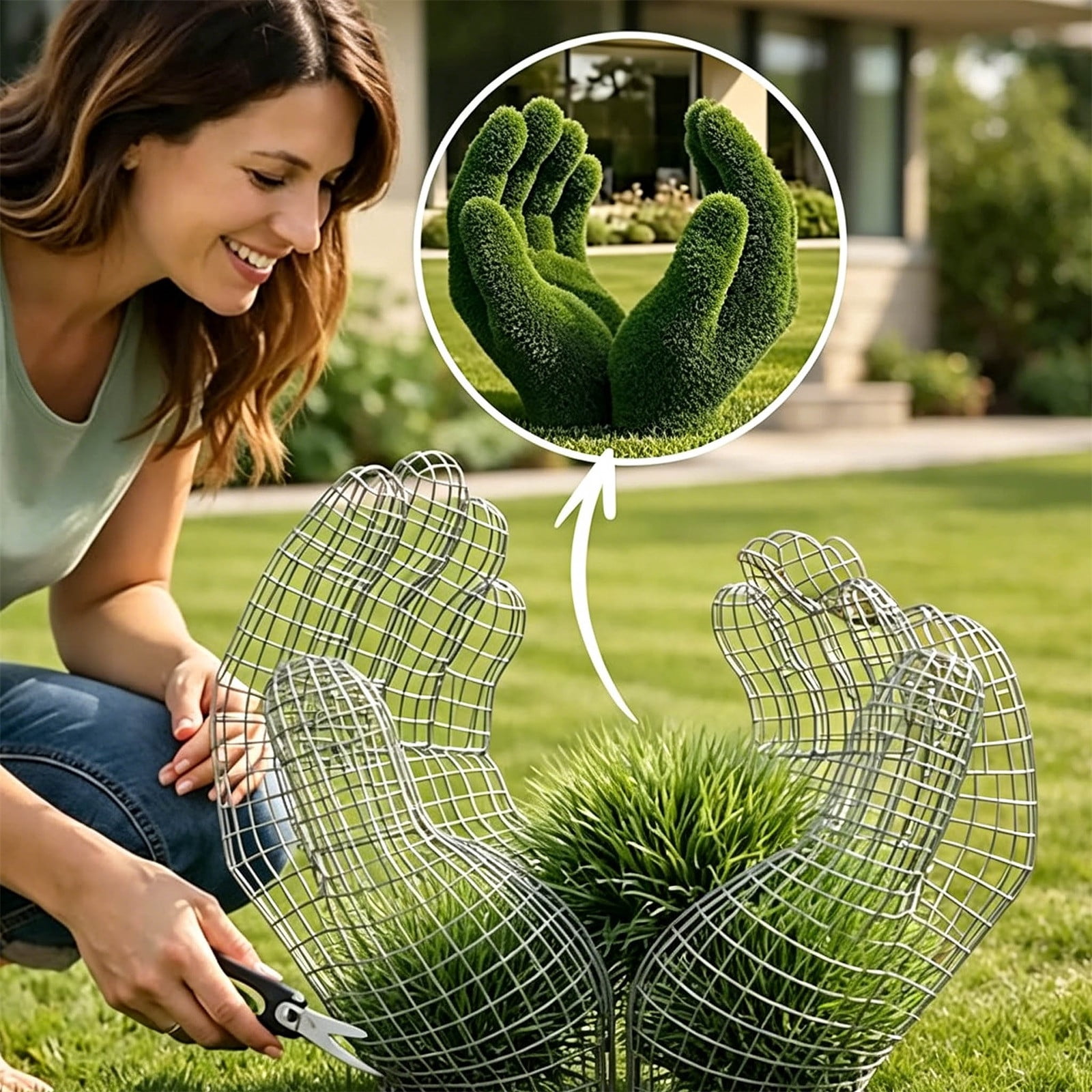 Clea*rance！Hand Shaped Climbing Support Frame for Garden, Decorative Hollow Mesh Plant Trellis for Vines, Living Garden Sculpture for Cucumber Ivy Flower Climbing Support