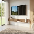 thumbnail image 6 of Nexera Slim Wall-Mounted Tv Stand Fits Tv's up to 72" with Storage Cabinet, Light Walnut, 6 of 9