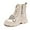 Beige, variant on Woobling Girls Combat Boot Lug Sole Ankle Boots Winter Warm Booties Rhinestone Short Bootie Girl Comfort Zipper Shoes Black with Lined 7.5toddlers