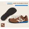 thumbnail image 3 of LUCKY STEP Womens Retro Thin Sole Sneakers Lightweight Wide Toe Box Casual Shoes,Dark Brown, 3 of 11