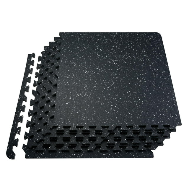 Baldosas de gimnasio VEVOR de 1,4 cm de grosor con parte superior de goma EVA, 25 unidades