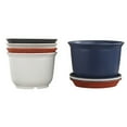 SHISUYAN Ceramic Planter with Drainage Holes and Saucer for Plants