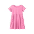 thumbnail image 6 of WOYY Girls Solid Short Sleeve Casual Dress Summer Active Play Dress, Sizes 4-12, 6 of 7