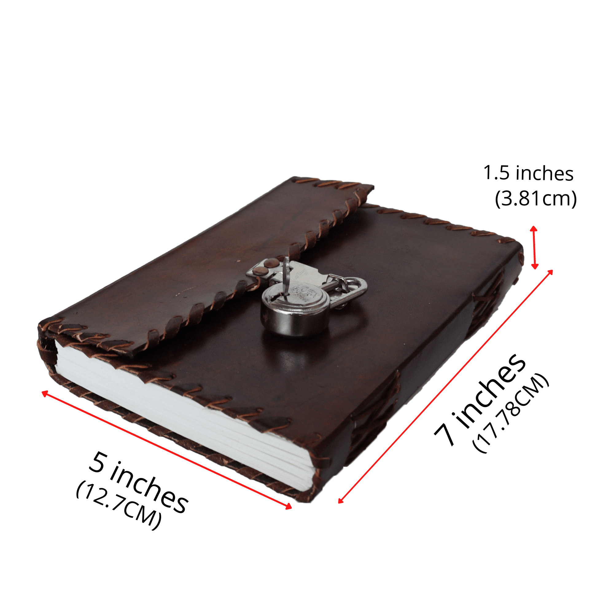 Jaald Leather Journal with Lock and Key Blank Notebook Travel Diary Refillable Writing Note Pad Daily Planner Organizer Guestbook Men Women