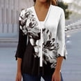 thumbnail image 2 of Dyegold Lightweight Cardigans For Women Summer Casual Open Front 3/4 Sleeve Cardigans Plus Size Button Up Floral Kimonos Top, 2 of 5