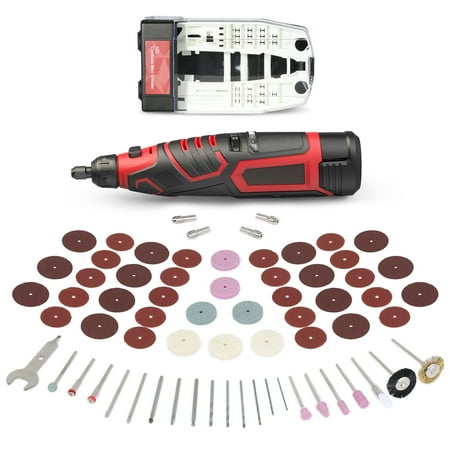 

Tickas Rotary Tool Cordless Multi Tool with 6 Variable Speed 5000-25000RPM 2.0Ah Battery Electric Grinder 74 Accessories for Cutting Sanding Carving Drilling Engraving Cleaning Sharpening DIY Proj