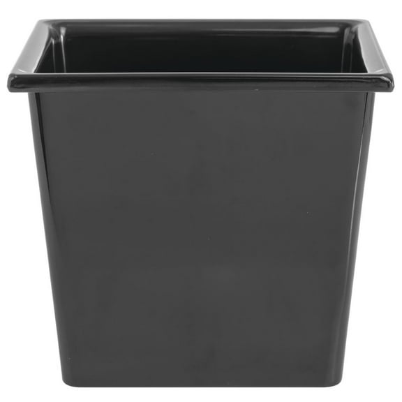 HUBERT SmartFit 1/6 Size Black Melamine Cold Food Pan - 6 1/5"L x 6 7/10"W x 6"D