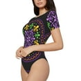 thumbnail image 2 of Balery Mardi Gras5 Women's Short Sleevee Crew Neck Bodysuit Tops Short Sleeve Tops Basic-XX-Large, 2 of 9