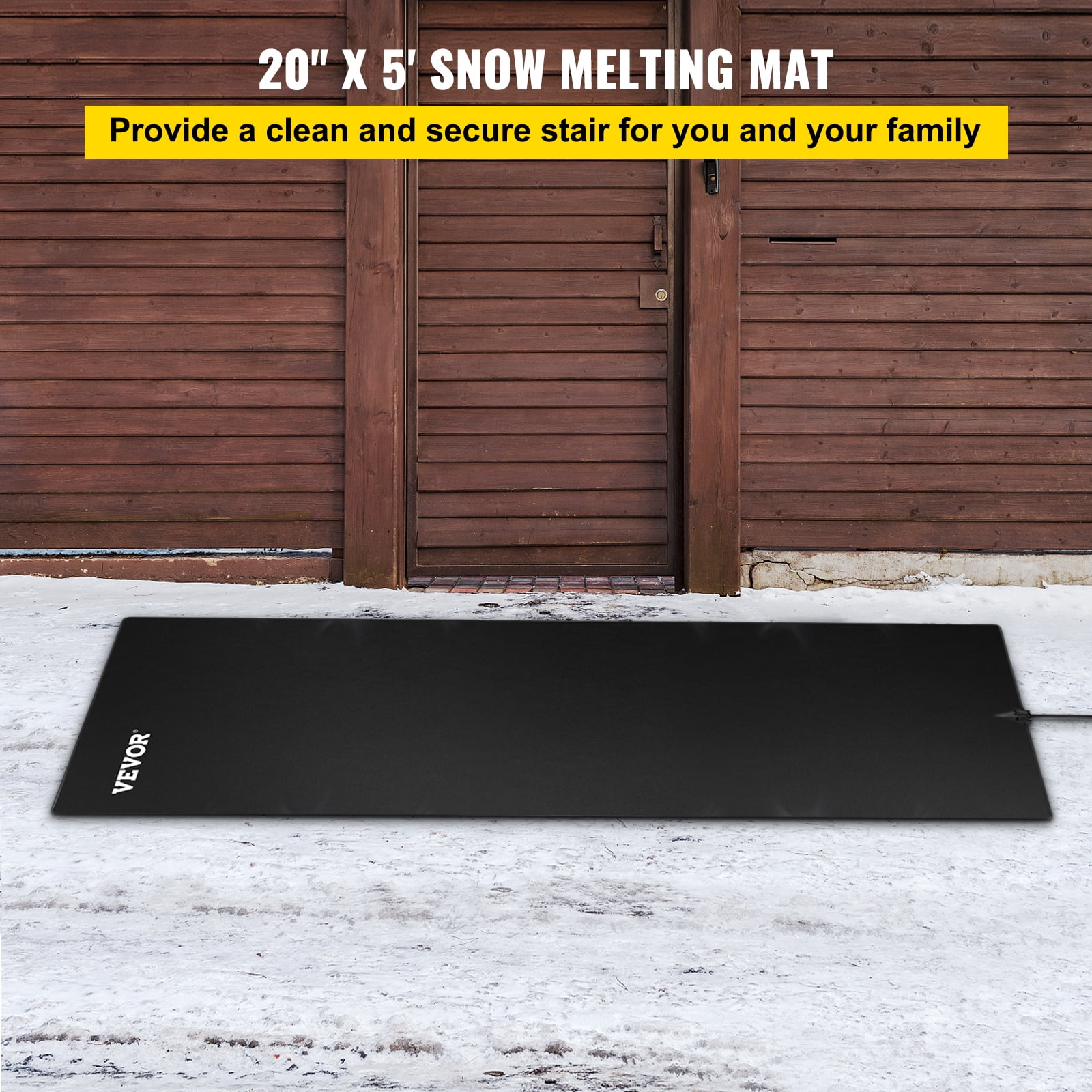 Snow Melting Mats for Walkway, Outdoor Heated Snow & Ice Melting Mat,  No-Slip Heating Entrance Mats, for Winter Snow Removal,25.4x38.1cm