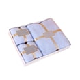 thumbnail image 2 of Juego de caja de regalo de toallas | Toallas de poliéster de vellón suave de 3 piezas | Toallas de baño y de mano | Absorbente de secado rápido | Verde azul claro | Inicio Viajes Spa | 35x75cm, 2 of 6