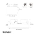 thumbnail image 2 of 82.68" Wide Extra-Large Double-Seater Sofa, Chenille Upholstered with 4 Pillows, for Bedroom, Living Room, Window Seat, Beige, 2 of 10