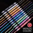 thumbnail image 5 of ZEYAR Dual Tip Acrylic Paint Pen Metallic Colors, Board and Extra Fine Tips, Patented Product, AP Certified, Waterproof Ink, Works on Rock, Wood, Glass, Metal, Ceramic and More (12 Metallic Colors), 5 of 7