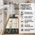 thumbnail image 5 of Kitchen Utensils Rugs Black Kitchen Mats for Floor 2 Piece, Anti Fatigue Floor Mat for Kitchen, Kitchen Floor Mats for in Front of Sink and Kitchen Matt for Standing for Kitchen Decor 17"X30"+17"X47", 5 of 6