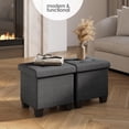 thumbnail image 2 of Cubo otomano STORAGEBUD con papelera pequeña, color gris, 2 of 9