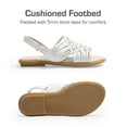 thumbnail image 2 of DAEAM PAIRS Girls Leather Gladiator Braided Flat Open Toe Sandal Boys Girls Toddler Little Kid Big Kid WHITE Size 5, 2 of 6