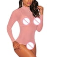 thumbnail image 1 of Lingerie pour Femmes une-Pièce Justaucorps Vêtement de Nuit Vêtement de Nuit Léotard en Maille Transparente Col Rond TG, 1 of 5