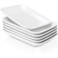 thumbnail image 1 of DELLING 8 Inch Rectangular Appetizer Plates Salad Plates Set Ceramic Dessert Plates Small Serving Plates for Salad Appetizer Snack Sushi Microwave Oven and Dishwasher Safe Set of 6 White, 1 of 1