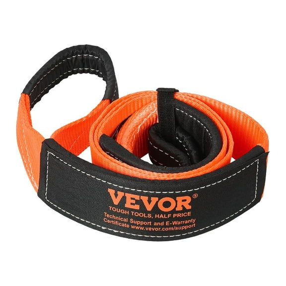 Universal 36,000 lb Tow Strap with Double Looped Ends, 8 ft Length - for Recovery, Towing, and Off-Roading