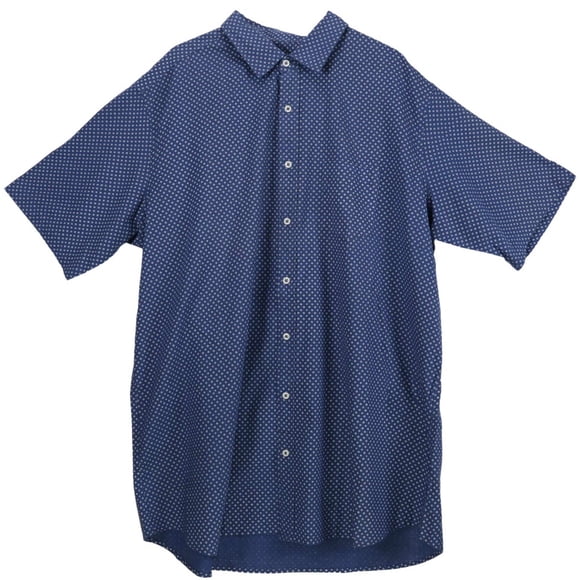 Aqua Toscano Men's Starlight Geometric Pattern Dress Shirt Casual Button-Down - LT