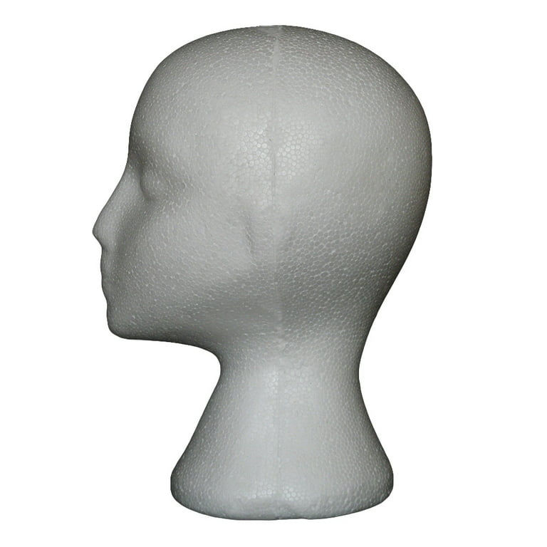 Limei 11 inch Styrofoam Wig Head - Tall Female Foam Mannequin Wig Stand and Holder - Style, Model and Display Hair, Hats and Hairpieces - for Home