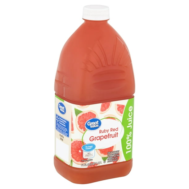 Great Value Ruby Red Grapefruit 100 Juice, 64 fl oz