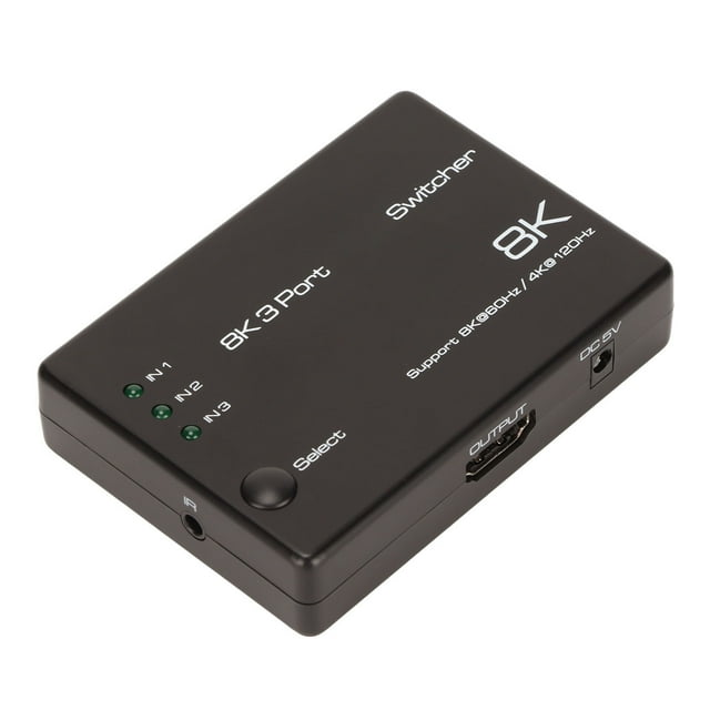 Interrupteur d'Interface Multimédia HD, Plug And Play Polyvalent Interrupteur d'Interface Multimédia 3 Ports Ultra HD 8K à 60Hz Support HDR pour le Travail pour le Divertissement
