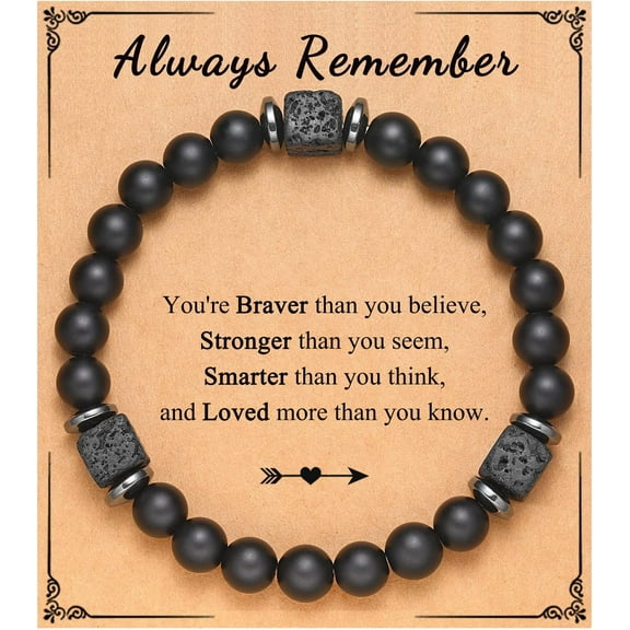 To My Husband, Boyfriend, Son, Grandson, Dad, Grandpa, Papa, Daddy, Brother, Man, Stepdad, Uncle, Nephew, Godfather Gifts, Elastic Rope Bracelet