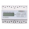 thumbnail image 1 of Compteur d'énergie électrique LCD 7 chiffres, montage sur rail DIN 35 mm, triphasé, 4 fils, moniteur de consommation d'électricité 3 x 20 (80) A, 1 of 4
