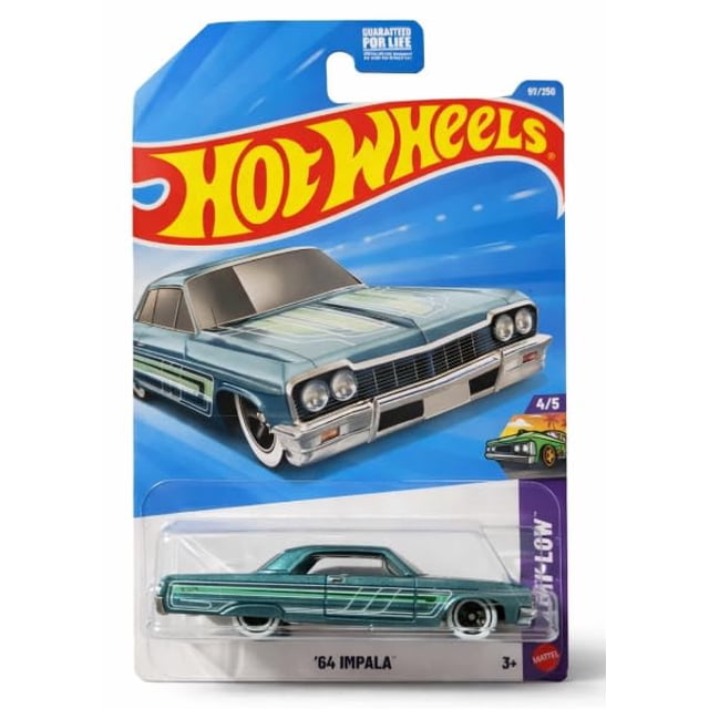 Vehículo de juguete Hot Wheels '64 Impala Layin' Low 4/5 Blue 1:64