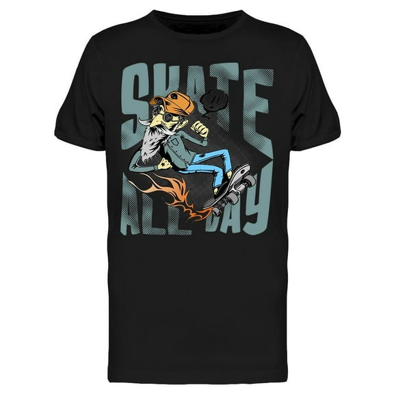 Smartprints Mens Graphic Tee - Cool Hipster Skater Old Man - Regular Fit 100% Cotton
