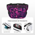 thumbnail image 5 of The Double-Layer Waist Bag Features A 6.3×9.1×2.8in Nylon Zipper And A Pull With A Zipper Compartment Darkmagenta Geometric Patterns_3, 5 of 8