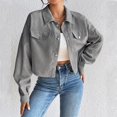 thumbnail image 3 of Aellinatey Women's Corduroy Autumn and Winter Button Long Sleeve Jacket, 3 of 8