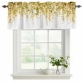 thumbnail image 2 of Yellow Eucalyptus Leaves Valances for Windows, Decorative Rod Pocket Window Valance Curtains, Spring Floral Summer Botanical Short Curtain Drapes for Kitchen/Living Room, 2 Panels, 42" W x 18" L, 2 of 8