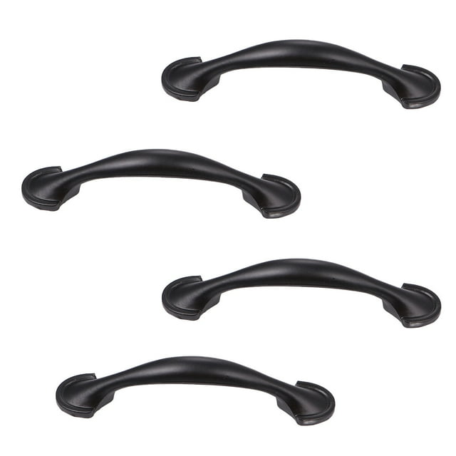 OULII 4 Pcs Retro Style Kitchen Handles Black For Cabinet Doors