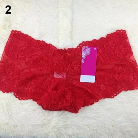 

HEVIRGO Women Sexy Floral Lace Seamless Panty Briefs Boxer Shorts Underwear