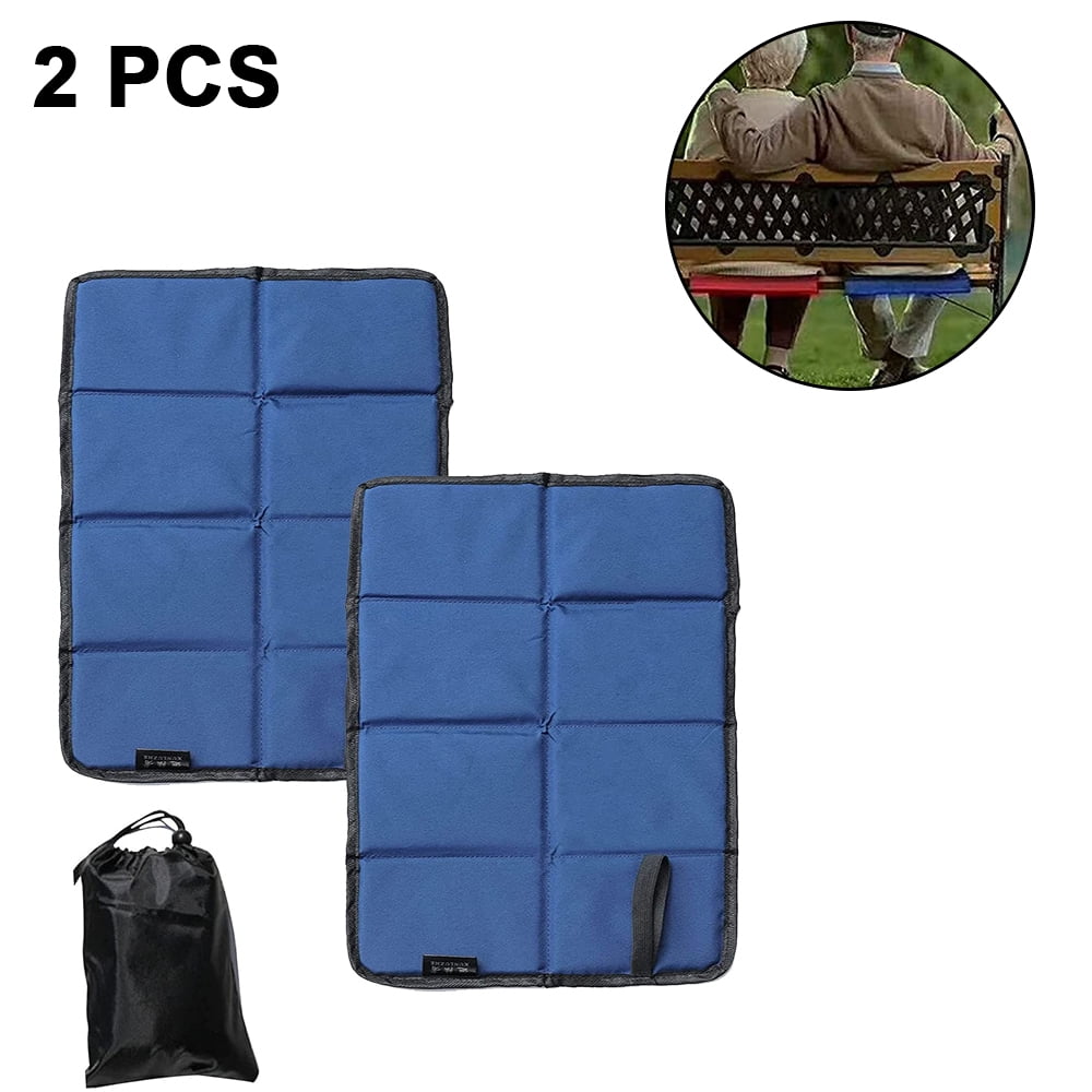 Outdoor Camping Mat Cushion Folding Portable Picnic Seat Pad Blue Black 